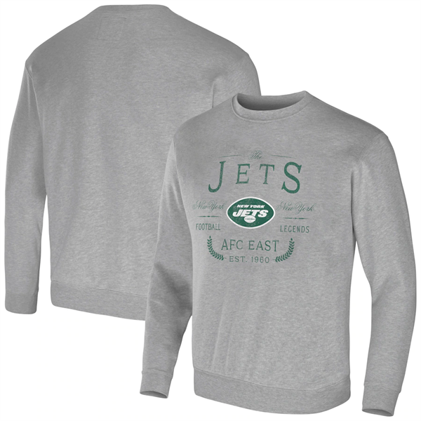 Men's New York Jets Gray Darius Rucker Collection Pullover Sweatshirt